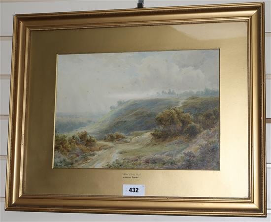 Joseph Powell, watercolour, Near Leith Hill, signed, 27 x 39cm